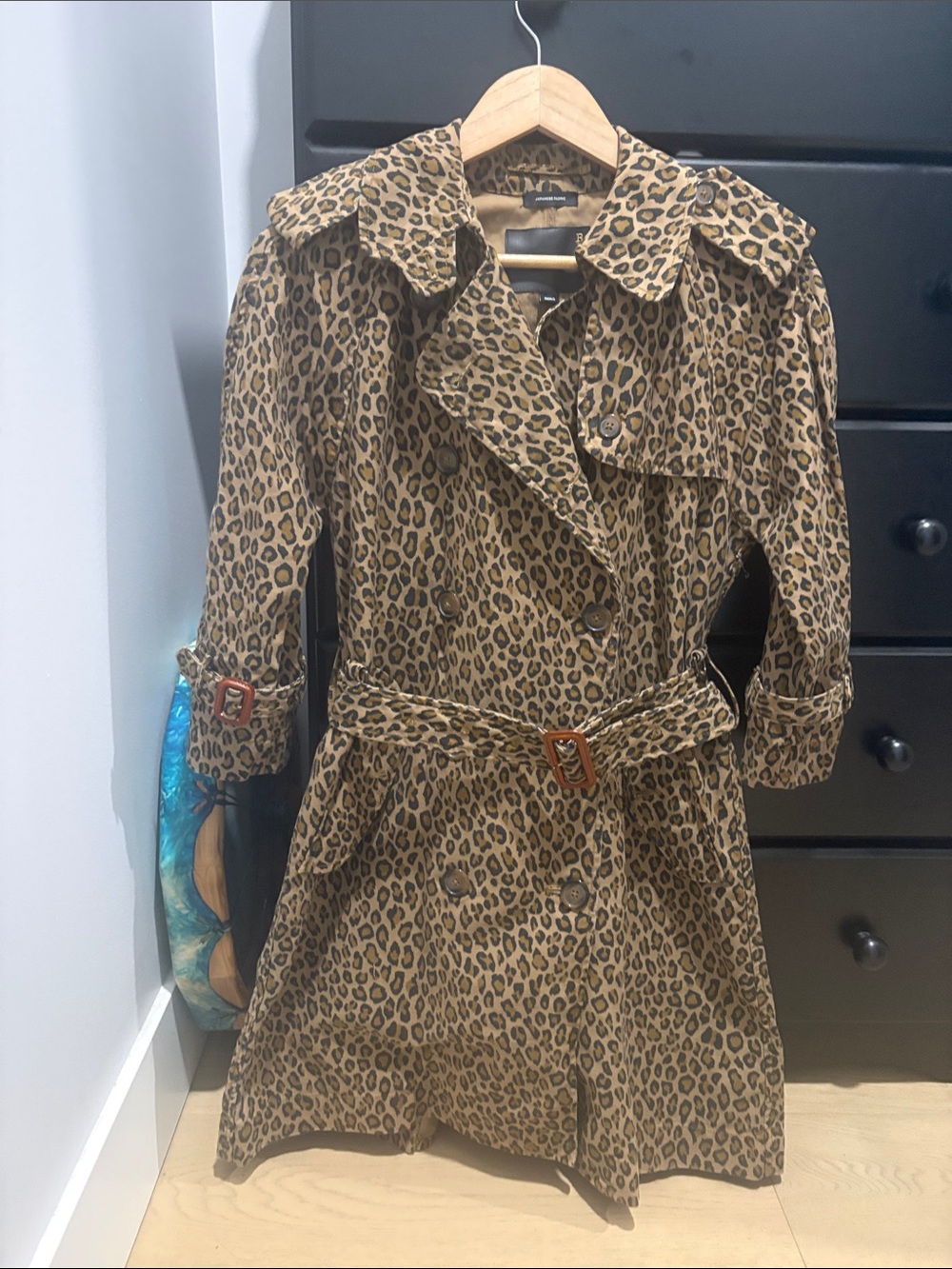 R13 Leopard Print Trench Coat - Brown